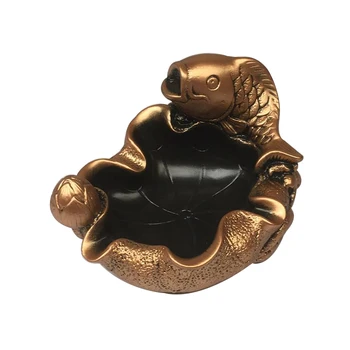 

Creative Ashtray Vintage Lotus Leaf Fish Ashtray Home Decoration Study Living Ornament