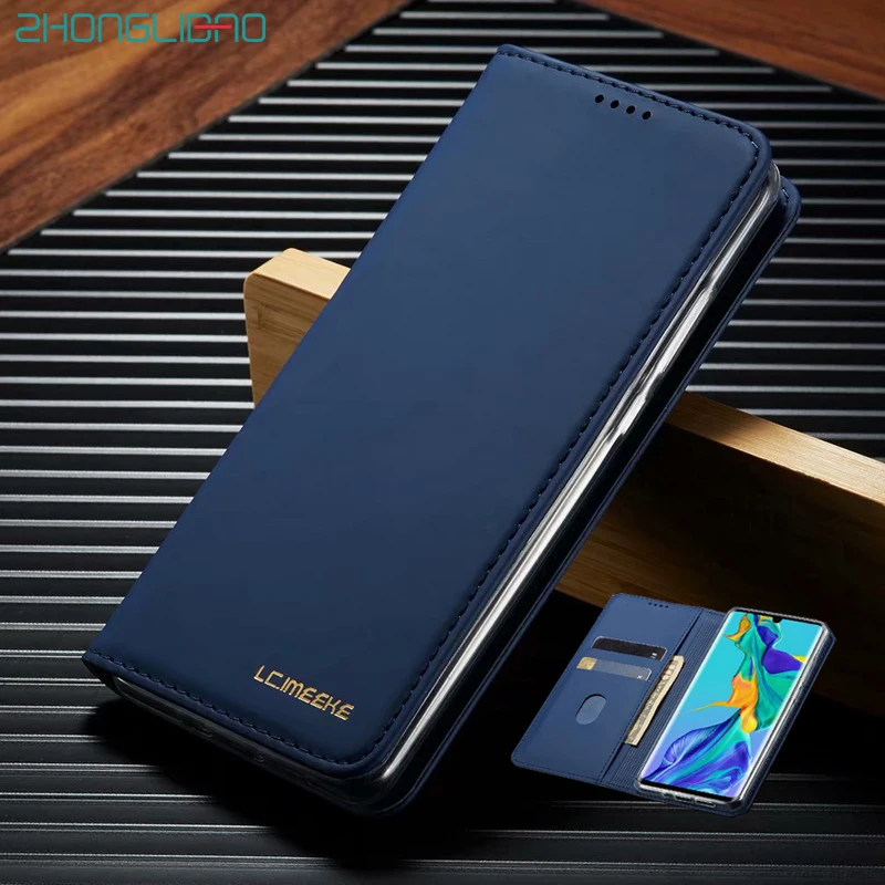 Роскошный флип-кошелек для Huawei P30 Pro Lite Магнитный кожаный мягкий силиконовый