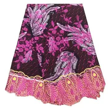 

cotton new arrival Ankara Wax Lace Wax Fabric African Embroidery Wax With Lace