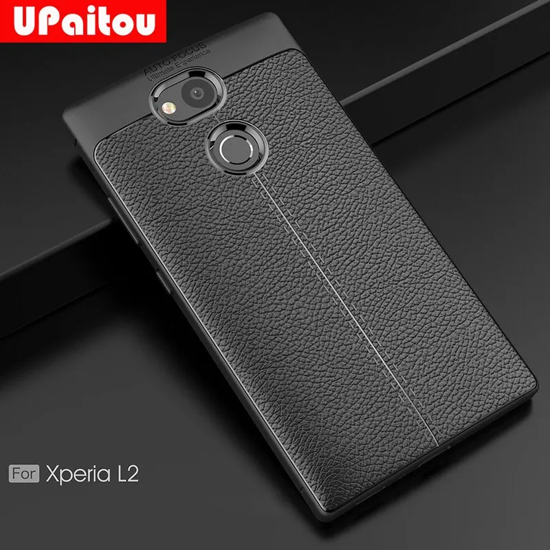 UPaitou Soft TPU Case for Sony Xperia L2 Leather Texture Silicone Cover Phone |