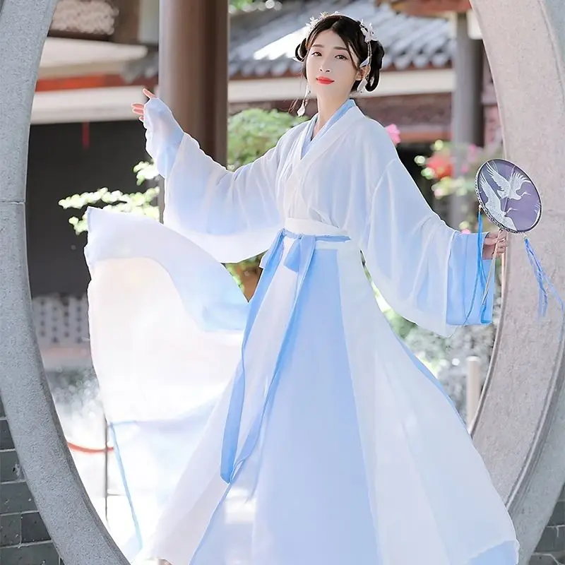 Chinese Folk Dance Hanfu Dress 3 Piece Sets Women Retro Tang Dynasty Princess Cosplay Ancient Traditional Stage Wear Fairy |