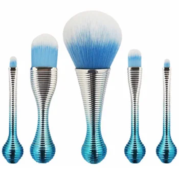 

5Pcs/set Blue lollipop Makeup Brush Set Premium Synthetic Foundation Powder Concealers Eye shadows Brush Makeup Brushes SSwell