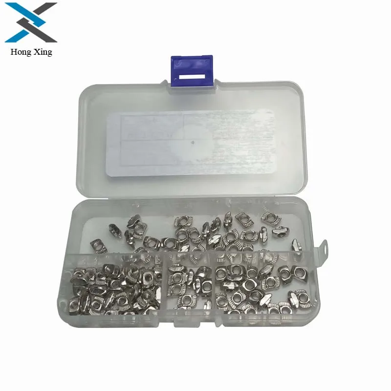 

90pcs/set M3 M4 M5 T Nuts Assortment Kit Carbon Steel Nickel-Plated Half Round Roll for Aluminum Profile Accessories