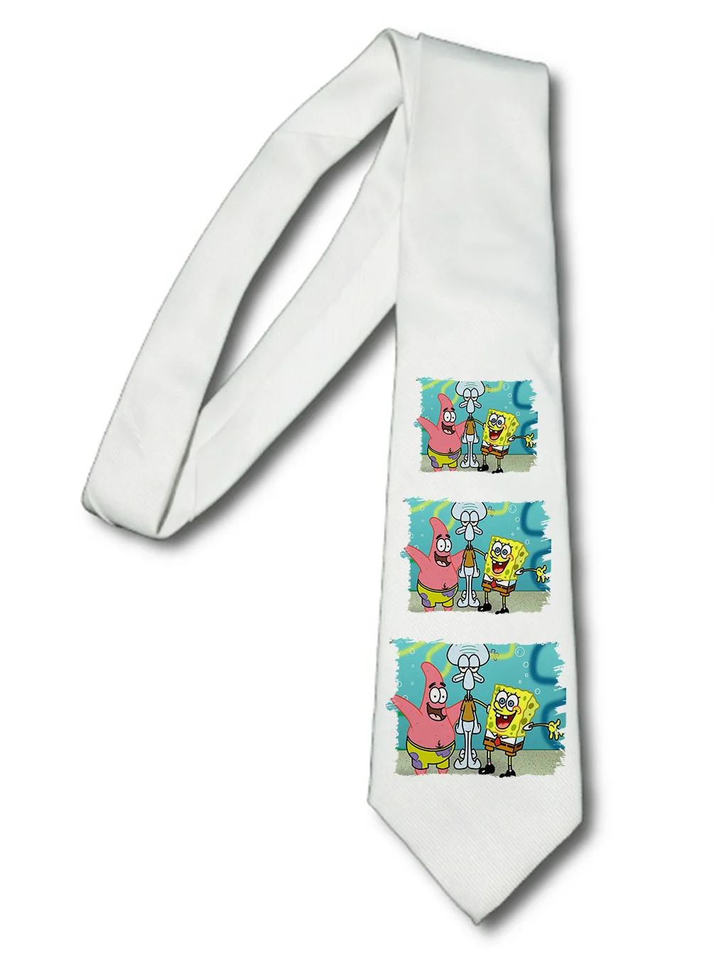 Merchangmania-gravata-elegante-gravata-bob-esponja-macia-e-branca-de ...