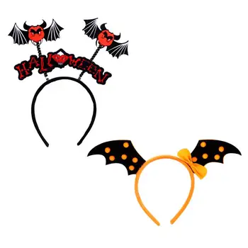 

2pcs Hair Hoops Creative Fashion Bat Wings Halloween Headdress Headwear Headpiece Headbands Kids Party Adults Masquerade