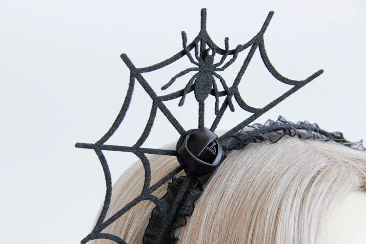 Funny Halloween Headband Devil Fork Women Spider Web Flower Hair Hoop Party Ornaments Topper New Hair Accessories 1111