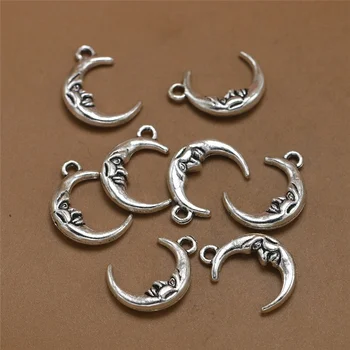 

20 Pcs Charms Moon Silver Jewelry Making DIY Earrings Necklace Pendant Bracelet Accessories
