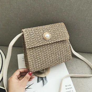 

Summer bag female 2020 new ins fashion straw small square bag foreign wild shoulder bag women bag transparent bag tote bags