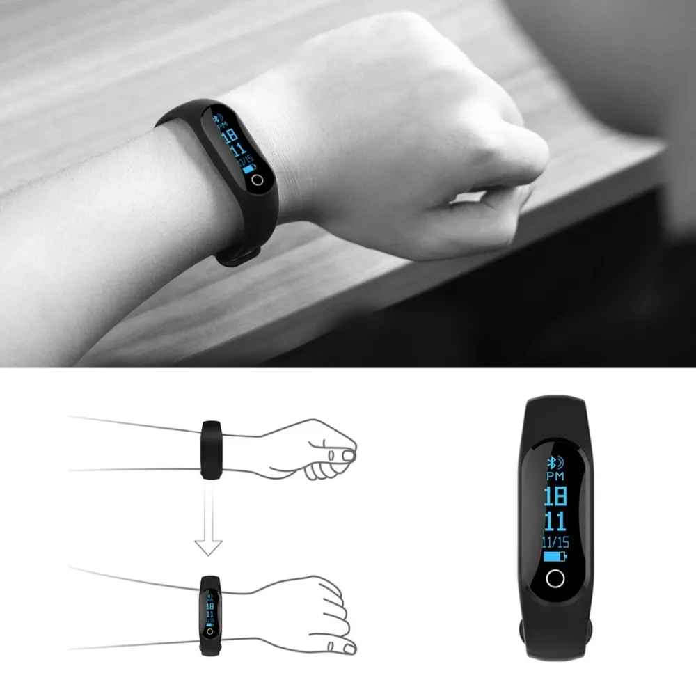 Спортивный смарт-браслет, монитор сердечного ритма, OLED, Bluetooth, смарт-браслет, трекер активности, сна, Smartband для iOS, Android, телефона