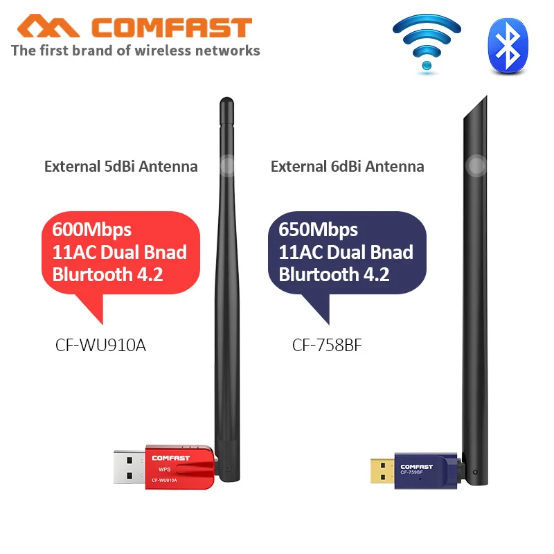 Бесплатный драйвер USB WiFi адаптер 5G AC600 600 Мбит/с WPS WiFi антенна компьютерная сетевая карта 802.11ac bluetooth wi fi приемник ключ