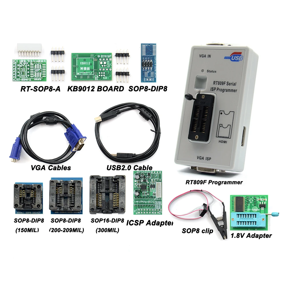 RT809F ISP Programmer USB LCD Programmer One-Key Read Write Decoder ...