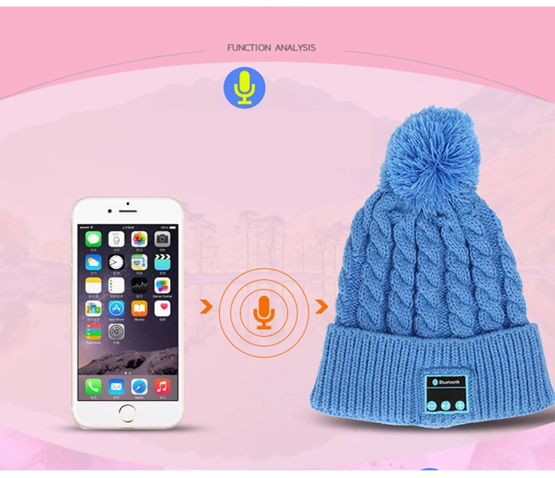 Xiaomi Youpin, вязаная шапка для волос, Bluetooth, теплая, для улицы, для леди, музыкальная шапка, осень и зима, для путешествий, модная, мягкая и удобная