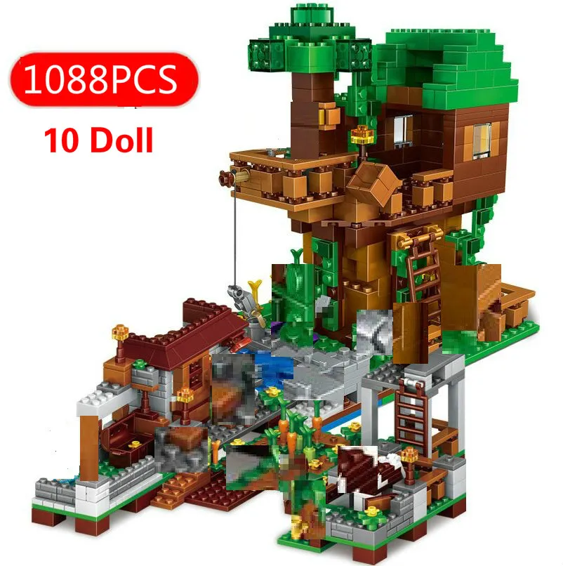 1208PCS Building Blocks For Legoinglys Minecraftinglys Village Warhorse City Tree House Waterfall Educational Toys For Children 1208PCS Building Blocks For Legoinglys Minecraftinglys Village Warhorse City Tree House Waterfall Educational Toys For Children