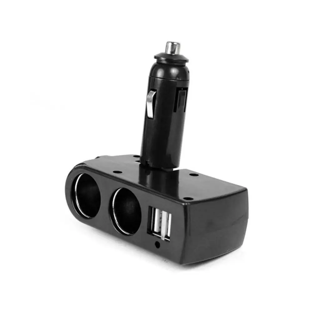 Новинка, зарядное устройство, черный, 2 USB+ двойной разъем, автомобильный прикуриватель, автомобильный разветвитель для мобильного телефона, автомобильное зарядное устройство