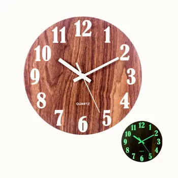 

12-inch Night Lights Silent Wall Clock for Home Decor - Type 1