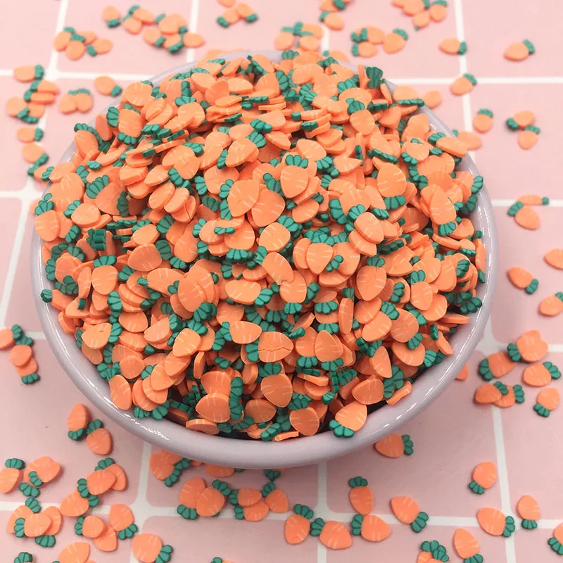 100 г милый 3D морковь Форма Fimo Полимерная глина посыпать для DIY ломтик дизайн ногтей телефон украшения Скрапбукинг Аксессуары: 7 мм