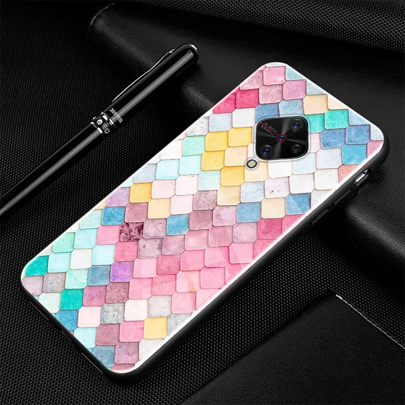 13 ДЛЯ vivo V17 чехол PC стеклянный чехол для телефона черный ТПУ бампер чехол для vivo V17 RU ЧЕХОЛ ДЛЯ vivo Y9S V 17 V1945A V1945 6,3" - Цвет: 13