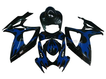 

Bodywork Fairing Kit for Suzuki 2006 2007 GSXR600 GSXR750 K6 2006 2007 Black with Blue Flame