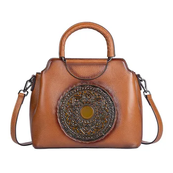 

Leather handbags totem embossing 2020 new diagonal shoulder handbag handbags