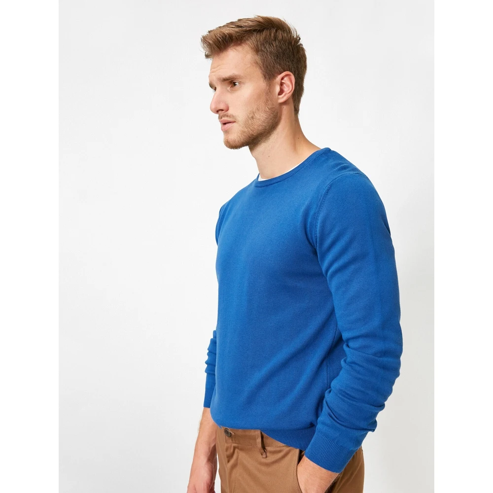 Sweater Koton 1KAM92005PT blue Mens clothings Sweaters clothes for man menswear from turkey turkish clothing |