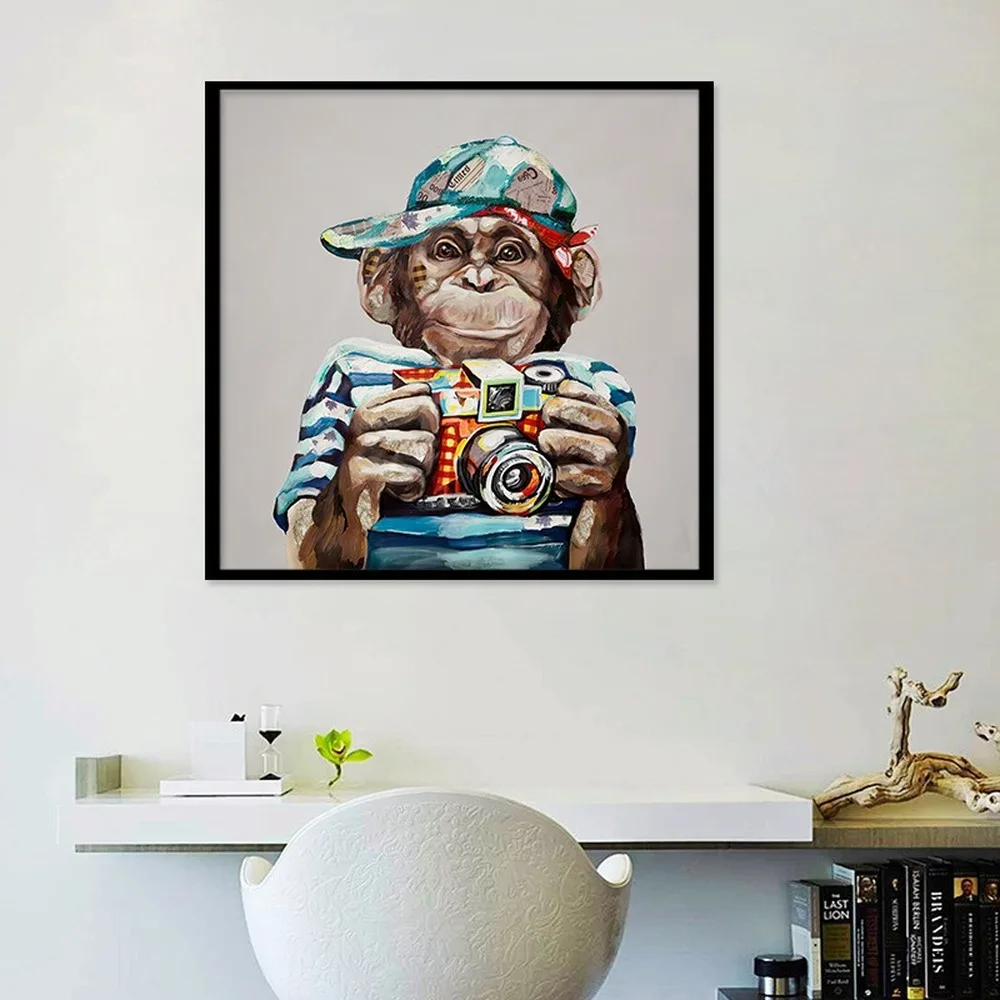 Desenho de macaco bonito pinturas para a parede • quadros
