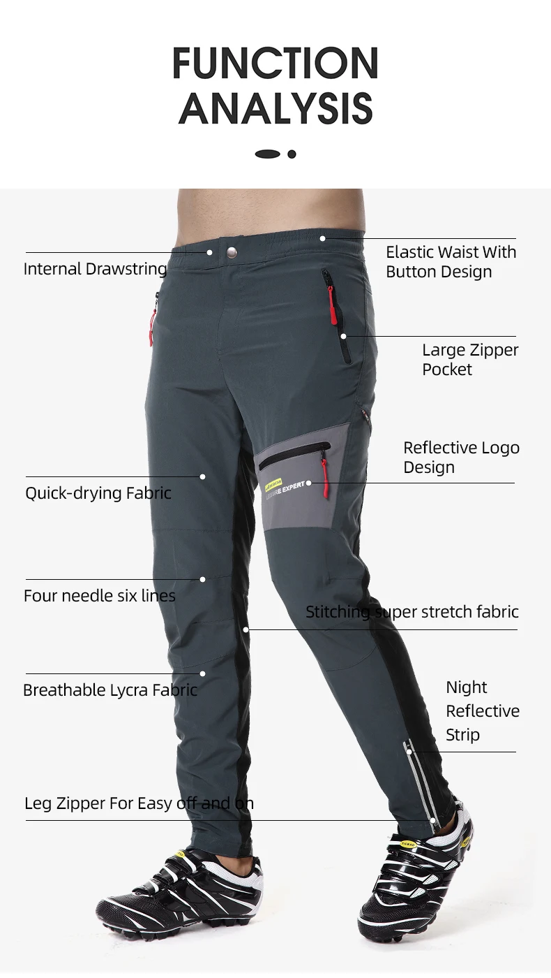 Breathable Soft Elastic Waist Cycling Pants