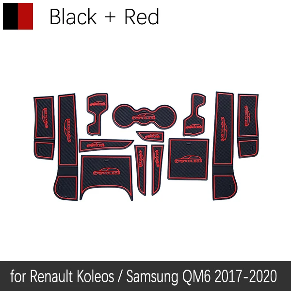 Anti-Slip Rubber Cup Cushion Door Groove Mat for Renault Koleos MK2 Samsung QM6 Accessories mat for phone - Название цвета: Красный