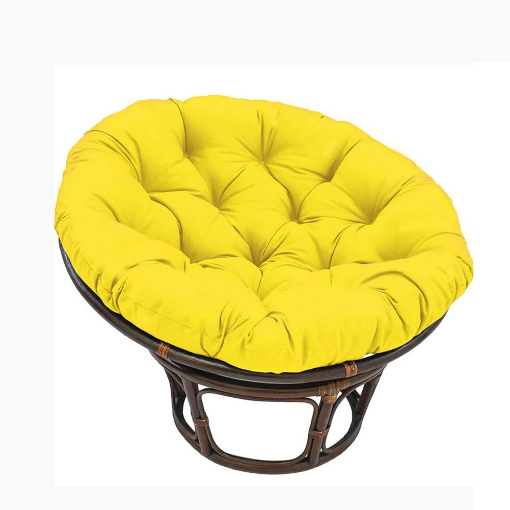 Round Papasan Cushion, Thicken Cotton Soft Hanging Egg Hammock Yellow