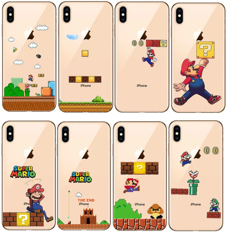 2019 Новый Забавный Супер Марио чехол etui для iphone XS MAX 6s 5 5S SE 6plus Мягкий ТПУ прозрачный