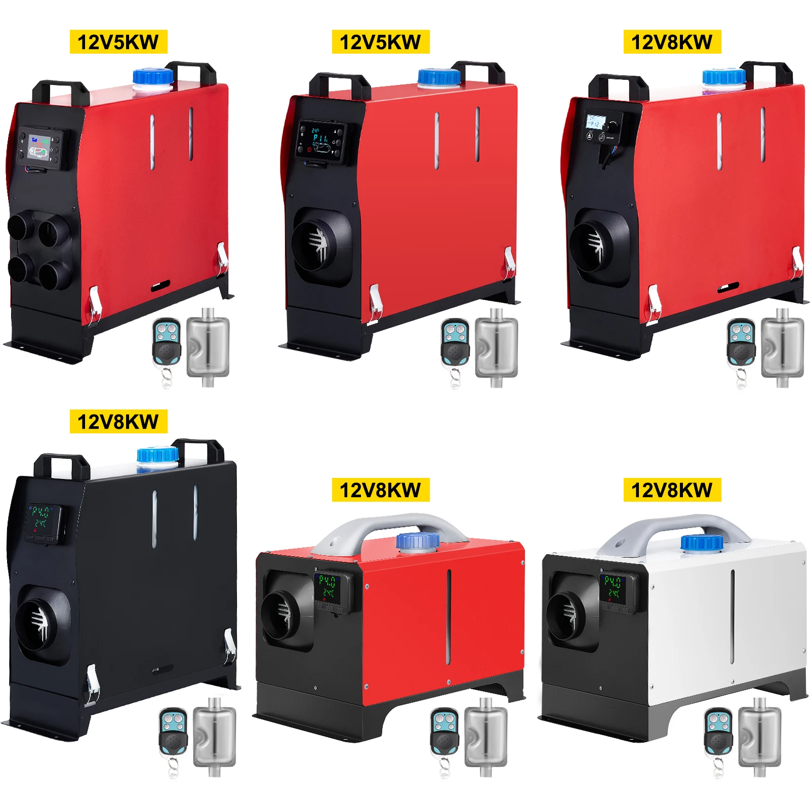 VEVOR 5 8KW Car Heater All in One Diesel Air Heater 12V with Silencer