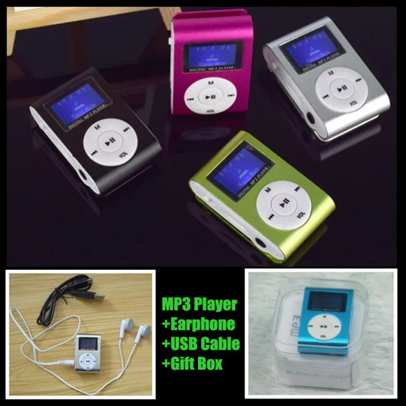 20p! MP3 плеер с ЖК экраном и зажимом из сплава внешний вставленный слот для карты Micro