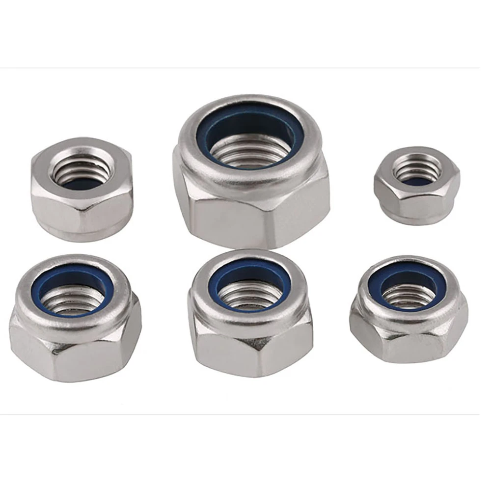 Screws Nylon Lock Nut 304 Stainless Steel Hex Hexagon Locknut M2 M2.5 M3 M4 M5 M6 M8 M10 M12 M14 M16 M20 M24 Nylon Nut DIN985 Nails Nuts Size : M2.5 30pcs 