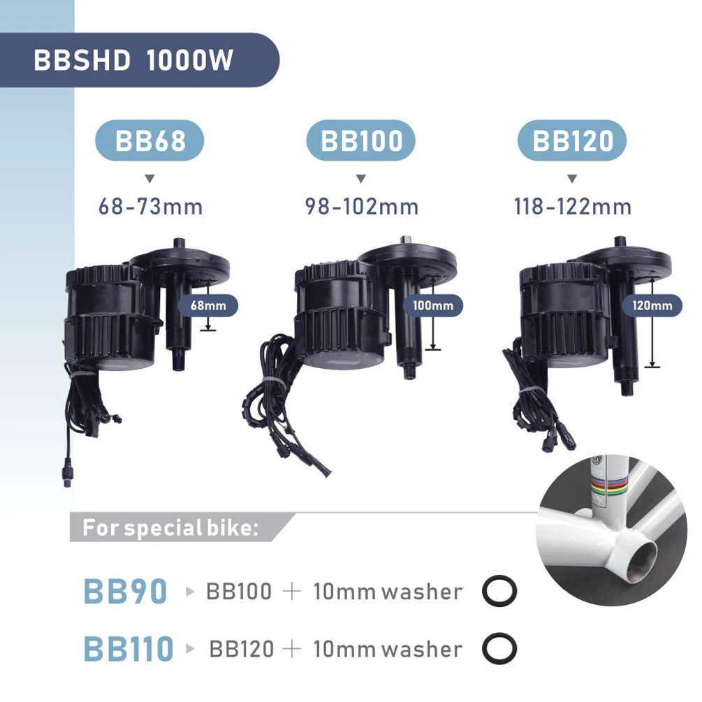 US $648.99 Bafang Motor BBSHD BBS03 48V 52V 1000W Electric Mid Drive Motor Ebike Conversion Kits with 52V175AH Samsung Lithium Battery