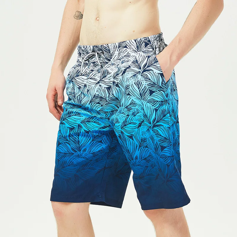 

Gradient Color Beach Shorts Plus-sized Menswear Quick-Dry-Sewer Loose-Fit Shorts Shorts Flower Trunks
