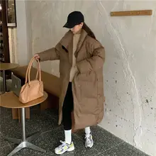 

Solid mid-length cotton-padded jacket women's coat 2021 winter new Korean fashion casual loose thick cotton-padded jacket trend