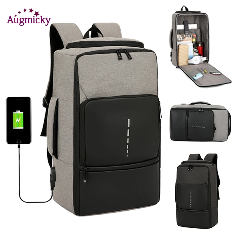 17 дюймов мужской рюкзак для ноутбука противокражная сумка Для мужчин Bagpack зарядка через usb многослойная космическая 15,6 путешествия деловой Рюкзак Школьная Сумка