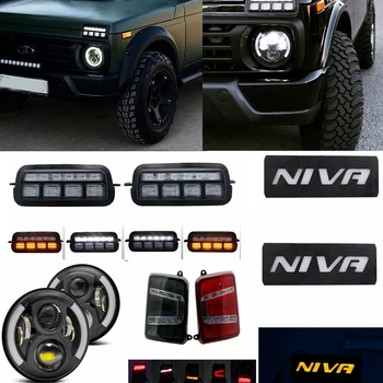

CSHWISDOW 2Pcs Led White Daytime Running Light + Yellow Turn Signal Light For Lada Niva 4X4 1995 Car Accessories Styling Tuning