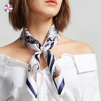 

Small Square Silk Scarf Woman Print Scarf Ladies Shawls Bandana Hair Necklace Wrap Scarf W118