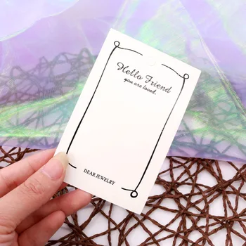 

200Pcs/lot 10*6.5cm Fashion White Paper Drop Earrings Card Jewelry Dangle Earring Tag Card Display Cards Logo Customized