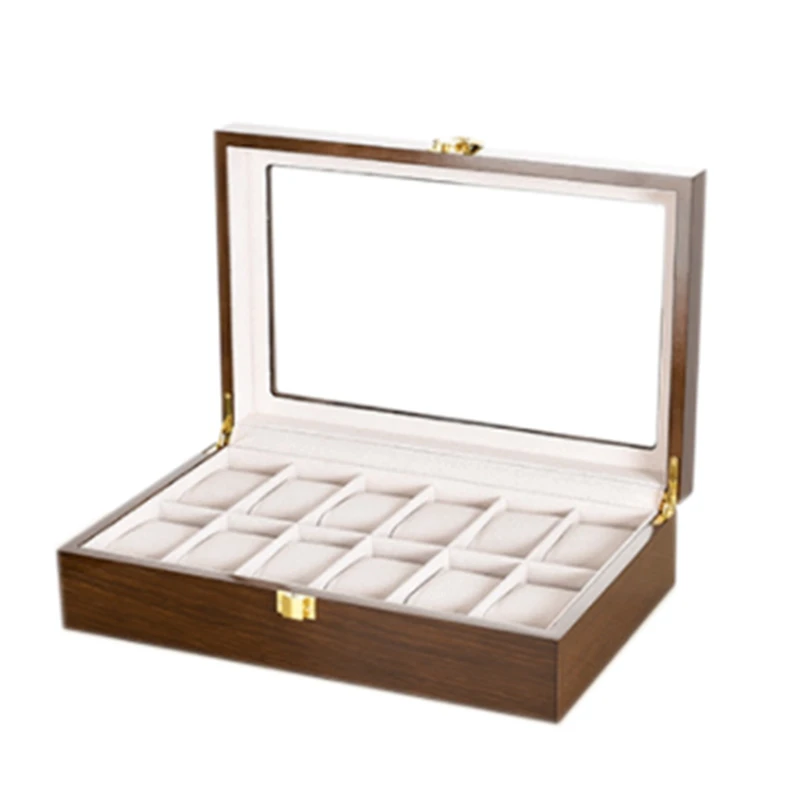

12-Bit Watch Storage Box Wooden Watch Box Display Box Tree Pattern Light Spray Paint Watch Box