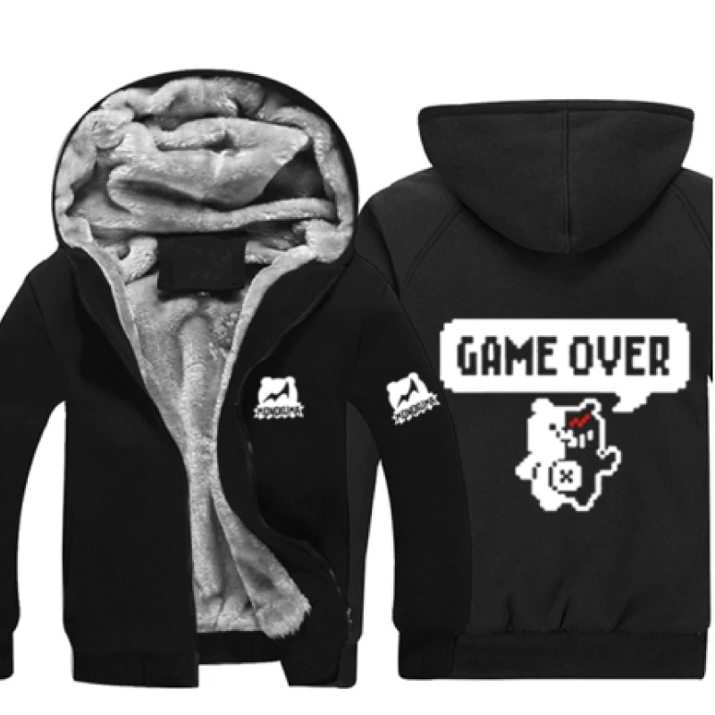 1 Danganronpa Толстовка Dangan Ronpa косплей медведь Монокума пальто куртка зимний, мужской, плотный свитер на молнии - Цвет: 1
