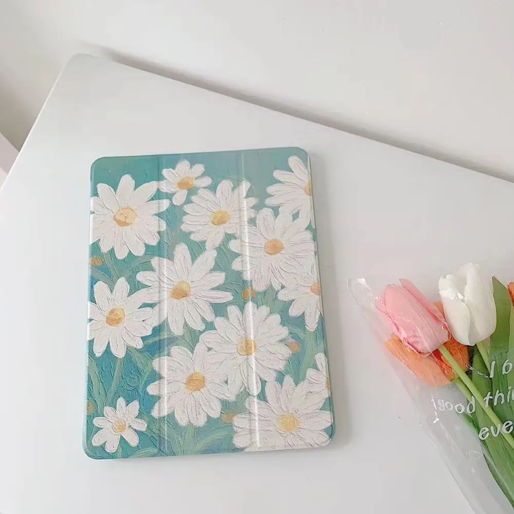 Funda Margarita flor para ipad pro/air3 Tablet soporte funda para ipad pro 2020 Air 3 contraportada