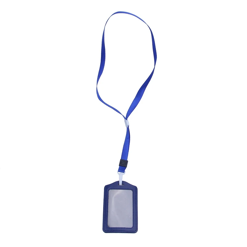 

10Pcs PU Leather Pocket ID Card Pass Badge Holders Case With Neck Strap Lanyard, Vertical