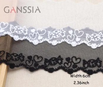 

1yrd/lot Width:6.0cm Cute sweet candy mesh embroidered lace, 3 colors Sewing accessories lace,garment trim lace for diy(ss-434)