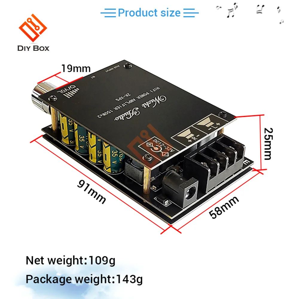 para módulo de placa amplificador potência áudio bluetooth duplo canal estéreo