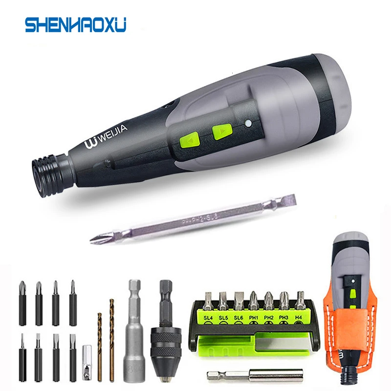 cordless electric screwdriver mini grinder power tools set 3 6v lithium battery usb charging multifuctional accessories home diy Electric Screwdriver Cordless Mini Drill 3.6V Lithium Battery Manual and Electric Usb Power Tool Charging LED Light For HOME DIY