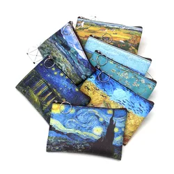 Mini Vintage Oil Painting Coin Purse Card Holder for Girls Fashion Printed Women's Wallet Portable Money Coin Purse Pocket Bag