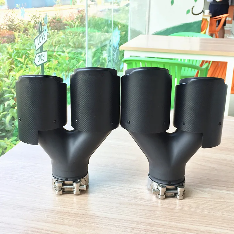 

2 Pieces Matte Black Brushed Carbon Fiber Akrapovic Exhaust Tip Muffler pipe exhaust pipe muffler Matt Black Exhaust Tip