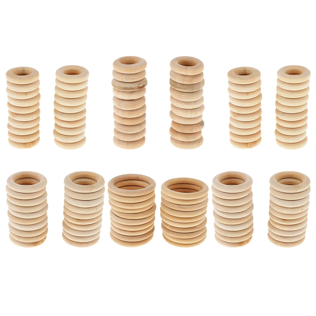 20Pcs DIY Handmade Jewelry Accessories Wooden Ring Necklaces Bags Pendants