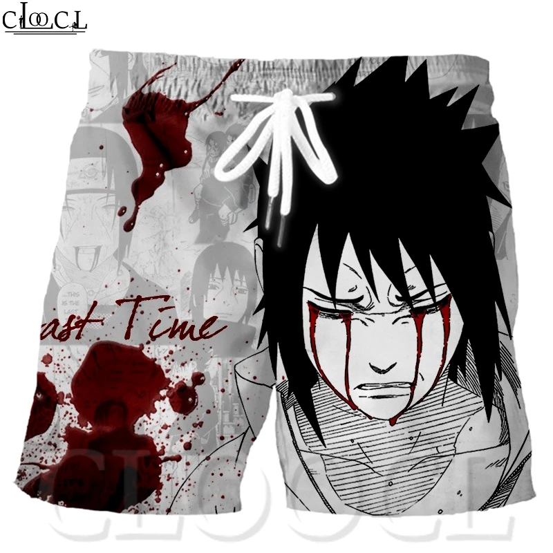 Шорты CLOOCL NARUTO HOKAGE Uchiha Sasuke мужские с узором из японского аниме эластичные свободные повседневные короткие
